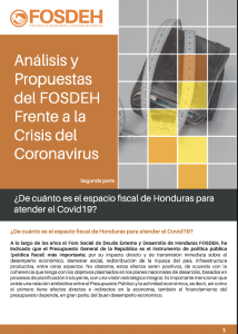 Análisis y Propuestas del FOSDEH Frente a la Crisis del Coronavirus. Segunda Parte