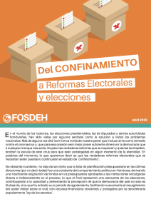 Del Confinamiento a a Reformas Electorales y Elecciones