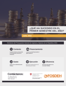 ¿Qué ha sucedido en el primer semestre del año? Monitoreo del Presupuesto General de Ingresos y Egresos de la República a Julio 2022