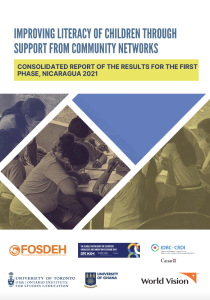 Improving Literacy of Children through Support from Community Networks. Consolidated Report of the Results for the First Phase, Nicaragua 2021