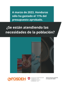 A marzo de 2023, Honduras sólo ha gastado el 11% del presupuesto aprobado. ¿Se están atendiendo las necesidades de la población?