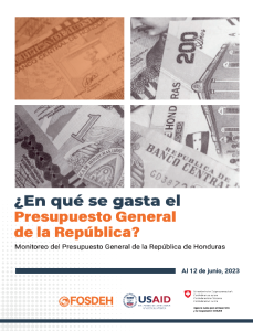 ¿En qué se gasta el Presupuesto General de la República? Monitoreo del Presupuesto General de la República de Honduras