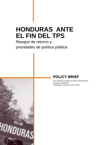 Honduras ante el fin del TPS. Riesgos de retorno y prioridades de política pública.